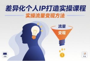 差异化个人IP打造实操课程,实操流量变现方法-小宇资源站