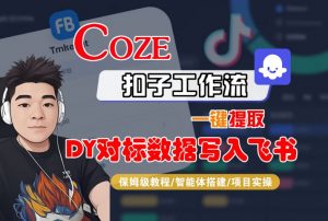COZE扣子工作流一键提取DY对标数据写入飞书,保姆级教程-智能体搭建-项目实操-小宇资源站
