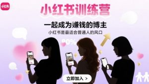 小红书训练营一起成为賺钱的博主,小红书是最适合普通人的风口-小宇资源站