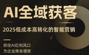 AI全域获客实训营,2025低成本高转化的智能营销,精准找客,高效营销-小宇资源站