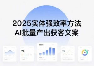 实体强效率方法：AI批量产出获客文案，2025年普通人拥抱AI，实现实体创收-小宇资源站
