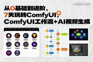 从0基础到进阶，7天玩转ComfyUI，Comfyui工作流+AI视频生成-小宇资源站