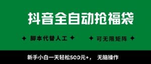 抖音全自动抢福袋项目，新手小白一天轻松5张+，无脑操作，看完直接可以上手【揭秘】-小宇资源站