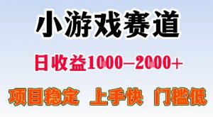 最新小游戏赛道,日收益1k-2k+,项目稳定上手快门槛低,在家就可以自己创业【揭秘】-小宇资源站