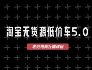 淘宝无货源价车5.0,2025最新VIP淘宝无货源课程,1688代发,蓝海选品,零成本创业首选(更新)-小宇资源站