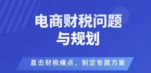 电商企业财税风险与规避,直击财税痛点,制定专属方案-小宇资源站