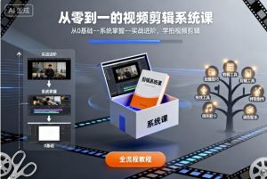 从零到一的视频剪辑系统课，从0基础–系统掌握–实战进阶，学拍视频剪辑-小宇资源站