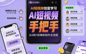 AI短视频创富学习，手把手教会你制作AI短视频-小宇资源站